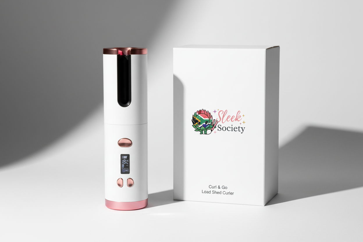 Sleek Society Curl & Go - White & Gold with Box