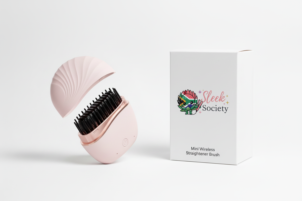 Sleek Society Mini Pink Brush - Text at Bottom